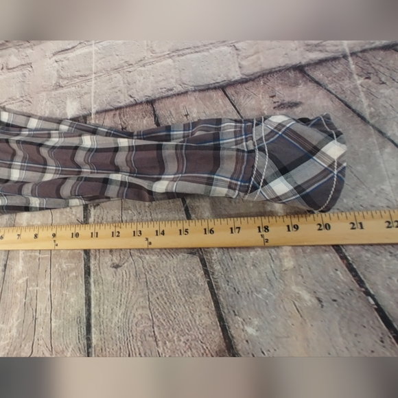 BKE Buckle BLACK Western Snap Button Plaid Grey Shirt L - Picture 9 of 16